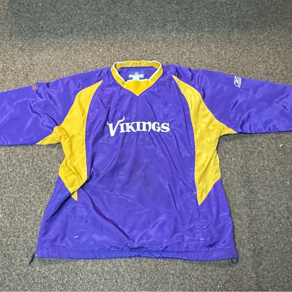 Vintage Minnesota Vikings Official NFL Full Zip windbreak Jacket Men’s Size 2XL